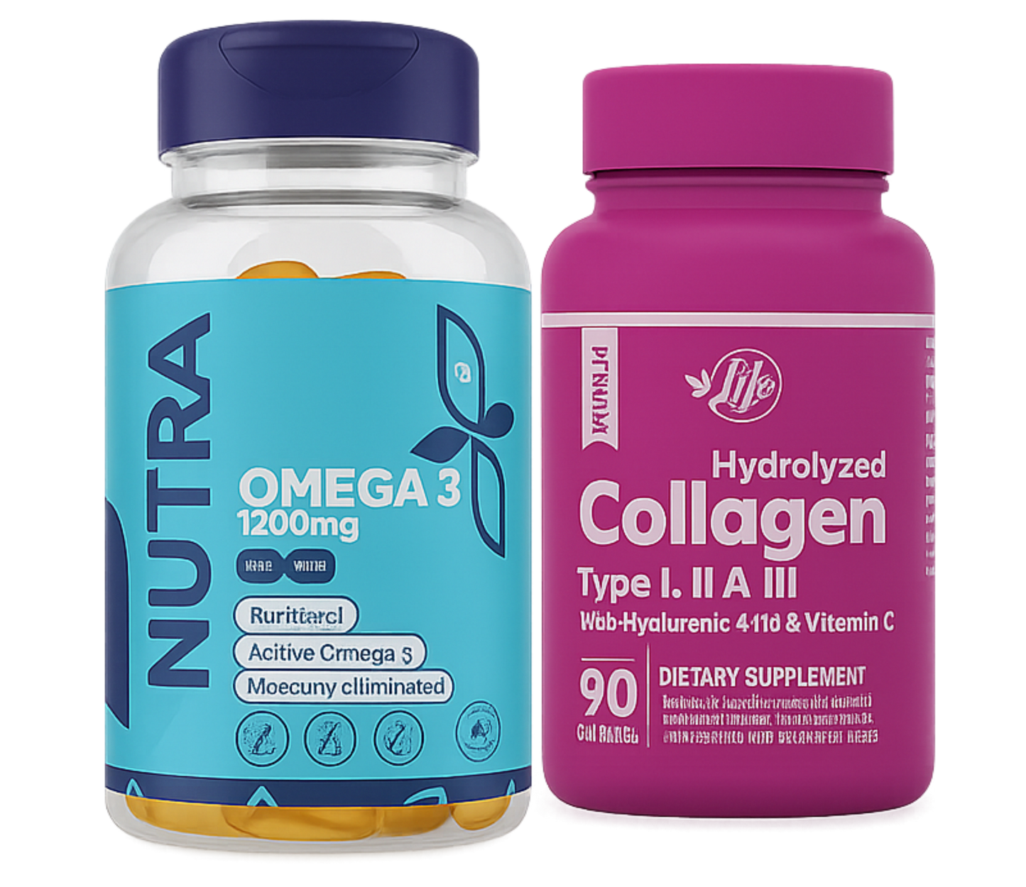 Combo Salud y Belleza Total – Omega 3 + Colágeno Hidrolizado con Ácido Hialurónico y Vitamina C