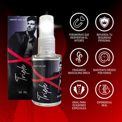 Perfume Triple X – Fragancia Masculina con Feromonas (Inspirada en 212 Heroes C.H)