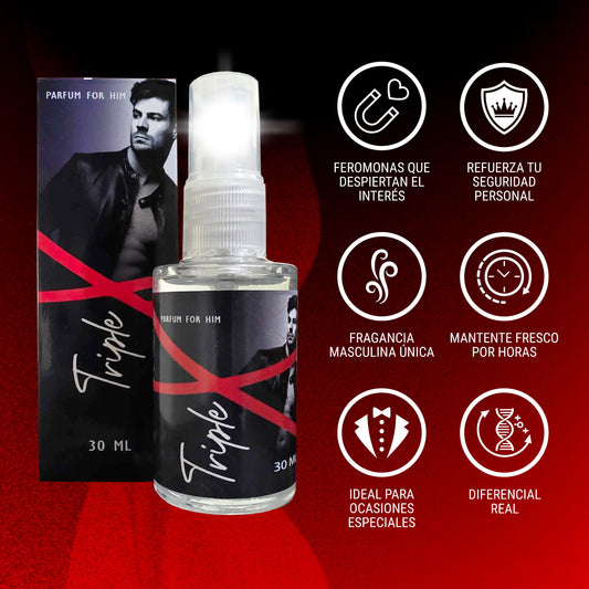 Perfume Triple X – Fragancia Masculina con Feromonas (Inspirada en 212 Heroes C.H)