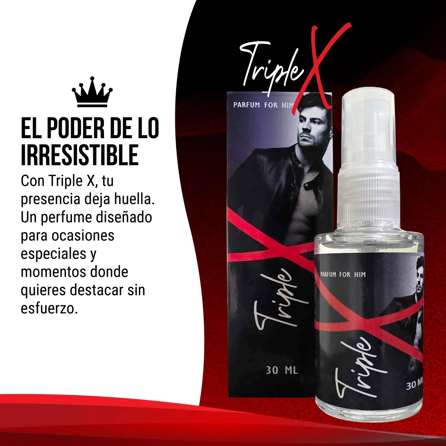 Perfume Triple X – Fragancia Masculina con Feromonas (Inspirada en 212 Heroes C.H)