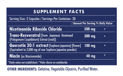 Resveratrol 500mg – Antioxidante Celular Avanzado | 60 Cápsulas